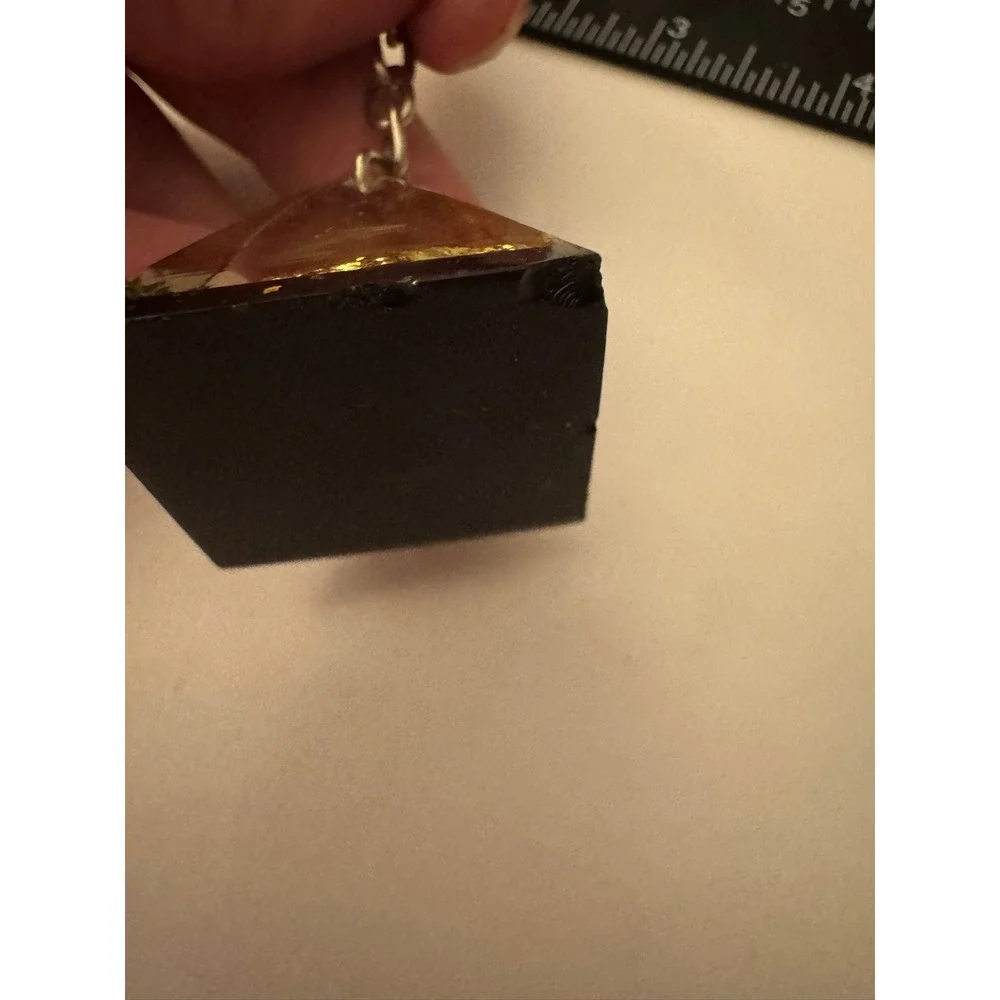 Mazatlan‎ Mexico Souvenir Pyramid Keychain Gold Ship Wheel Travel Charm